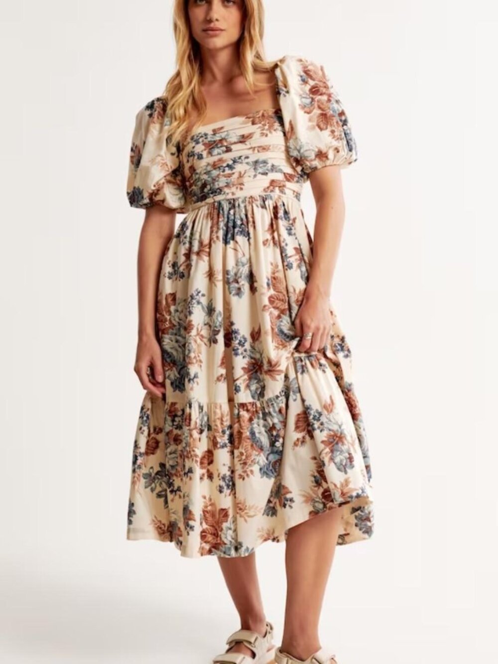 Abercrombie Emerson Dress - cream/brown floral